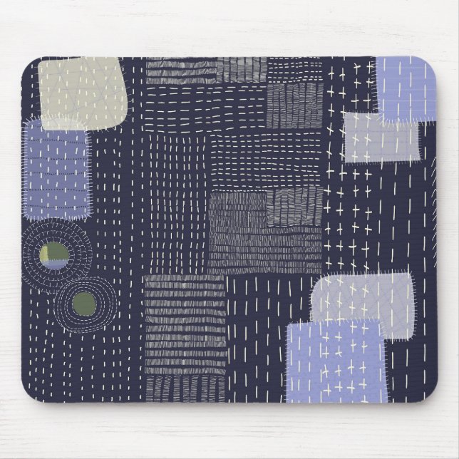 Japanese sashiko stiches resembling pattern mouse mat (Front)