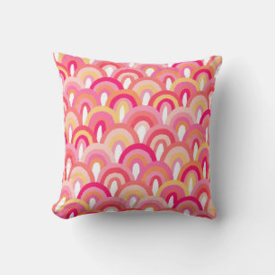 Japanese scallops seamless pattern, colourful rain cushion