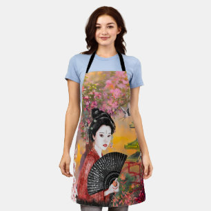 Japanese Scene With A Woman Apron