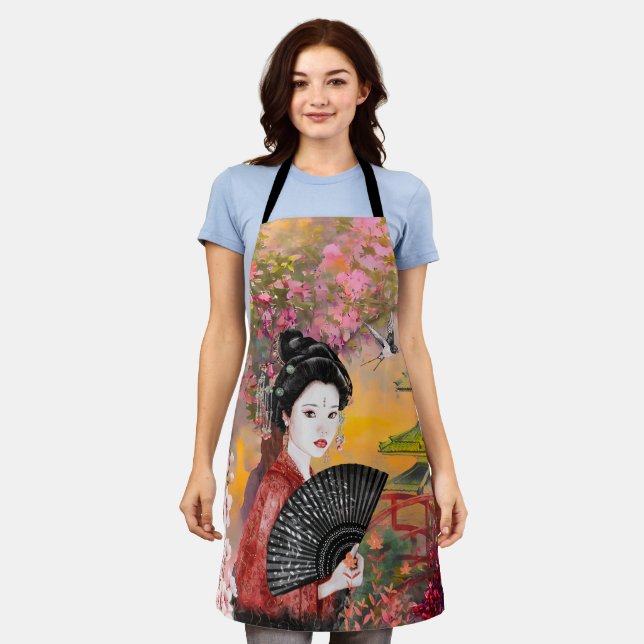 Japanese Scene With A Woman Apron (Worn)
