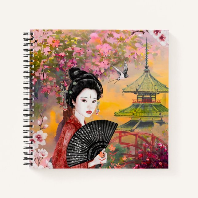 Japanese Scene With A Woman Notebook (Front)