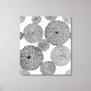Japanese School's Chrysanthemums Canvas Print