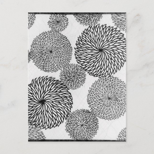 Japanese School's Chrysanthemums Postcard (Front)