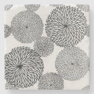 Japanese School's Chrysanthemums Stone Coaster