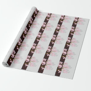 Japanese Screen and Pink Cherry Blossoms Gift Wrap