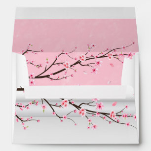 Japanese Scroll Cherry Blossom Wedding Envelopes