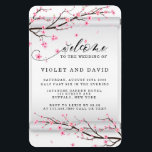 Japanese Scroll Cherry Blossom Wedding Invitation Magnet<br><div class="desc">You will love this white Japanese white scroll with pink watercolor cherry blossom tree.
Matching invitations are available.</div>