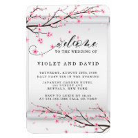 Japanese Scroll Cherry Blossom Wedding Invitation
