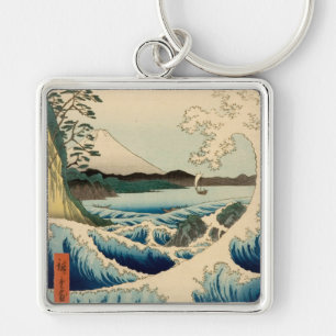 Japanese Sea of Satta Hiroshige Art  Key Ring