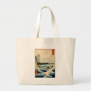 Japanese Sea of Satta Hiroshige Art  Large Tote Bag