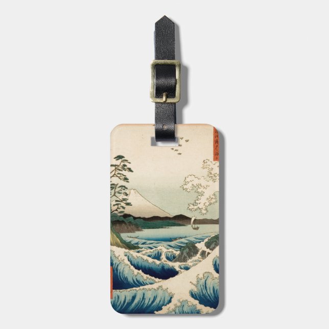 Japanese Sea of Satta Hiroshige Art  Luggage Tag (Front Vertical)