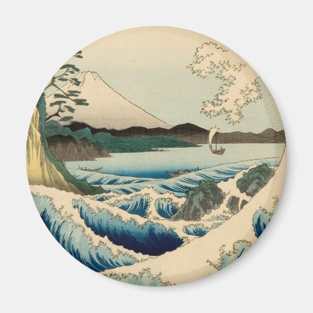 Japanese Sea of Satta Hiroshige Art  Magnet (Front)
