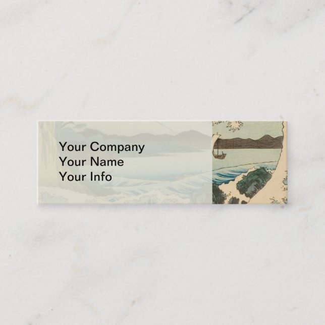 Japanese Sea of Satta Hiroshige Art  Mini Business Card (Front)