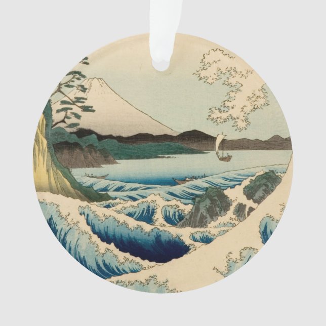 Japanese Sea of Satta Hiroshige Art  Ornament (Front)