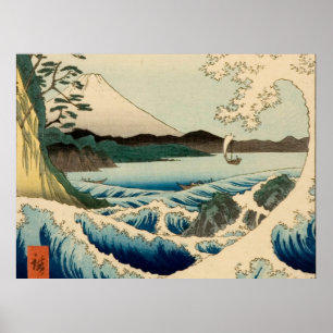 Japanese Sea of Satta Hiroshige Art Poster
