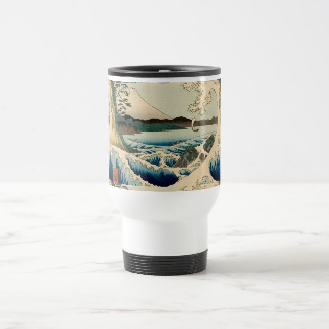 Japanese Sea of Satta Hiroshige Art  Travel Mug (Center)