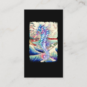 Japanese Seahorse Colourful Sea Horse Nature Art Business Card
