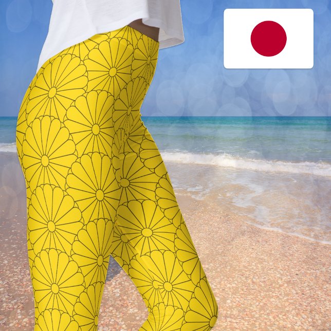 Japanese Seal floral / Sun Pattern Leggings (Creator Uploaded)