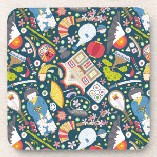 Japanese Seamless Pattern Coaster