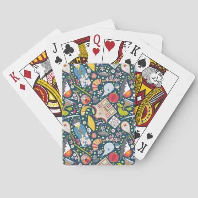 Japanese Seamless Pattern Playing Cards (Back)