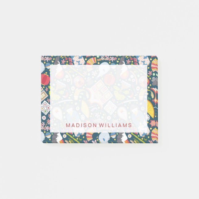 Japanese Seamless Pattern Post-it Notes (Front)
