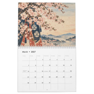 Japanese Seasons 2027 Calendar Ukiyo-e Style