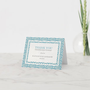 Japanese Seigaiha Personalised Wedding Thank You Card