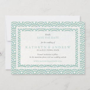 Japanese Seigaiha Save The Date Without Photo