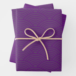 Japanese Seigaiha Wave   Grimace Purple Wrapping Paper Sheet