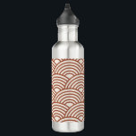 Japanese Seigaiha Wave Rust Terracotta 710 Ml Water Bottle<br><div class="desc">Japanese Seigaiha Wave - Black and White - Pattern - Rust,  Earth Tones,  Terracotta.</div>