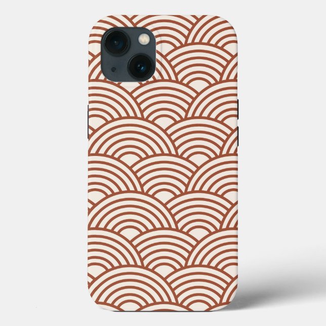 Japanese Seigaiha Wave Rust Terracotta Case-Mate iPhone Case (Back)