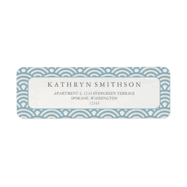 Japanese Seigaiha Waves Elegant Blue & White (Front)