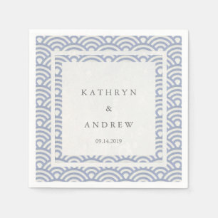 Japanese Seigaiha Waves Elegant Soft Purple Napkin