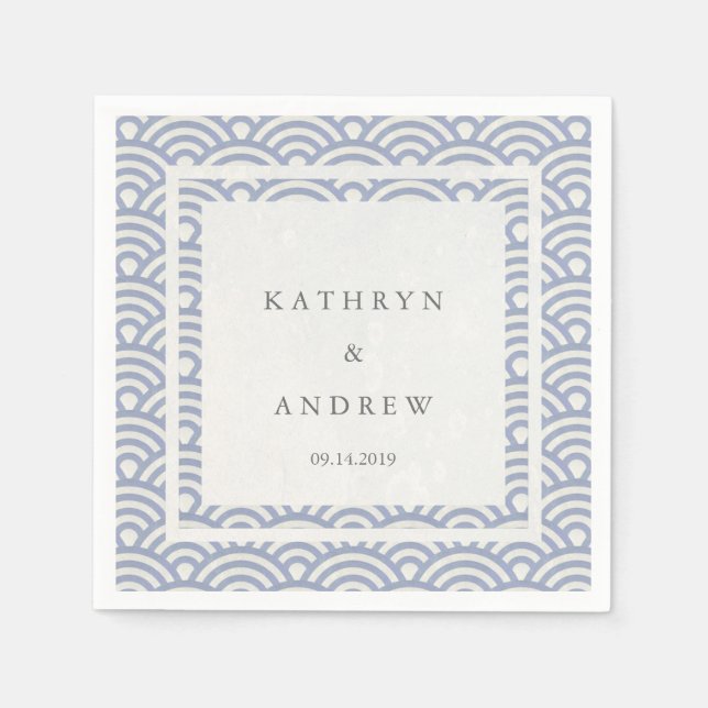 Japanese Seigaiha Waves Elegant Soft Purple Napkin (Front)