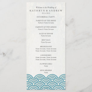 Japanese Seigaiha Waves Program/Order of Service Programme