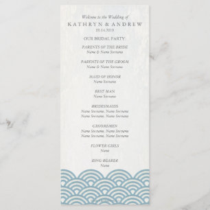 Japanese Seigaiha Waves Program/Order of Service Programme