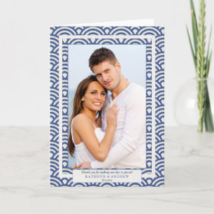 Japanese Seigaiha Wedding Thank You/Custom Text Thank You Card