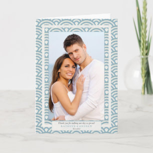 Japanese Seigaiha Wedding Thank You/Custom Text Thank You Card