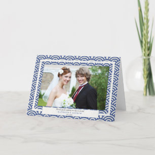 Japanese Seigaiha Wedding Thank You/Custom Text Thank You Card