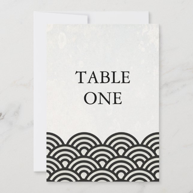 Japanese Seigha Stylised Waves Large Table Number (Front)