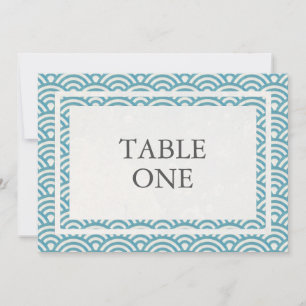 Japanese Seigha Stylised Waves Large Table Number