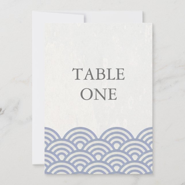 Japanese Seigha Stylised Waves Large Table Number (Front)