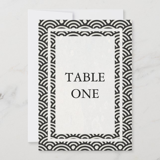Japanese Seigha Stylised Waves Large Table Number (Front)