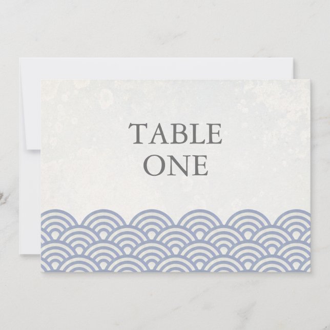 Japanese Seigha Stylised Waves Large Table Number (Front)