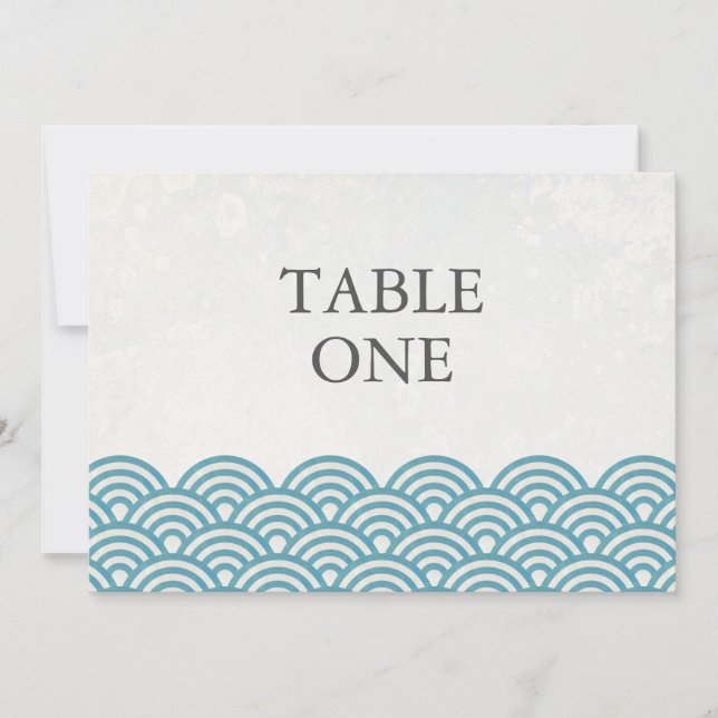 Japanese Seigha Stylised Waves Large Table Number (Front)