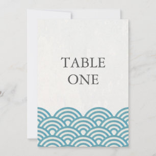 Japanese Seigha Stylised Waves Large Table Number