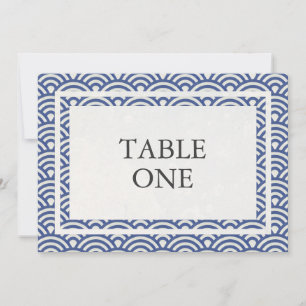 Japanese Seigha Stylised Waves Large Table Number