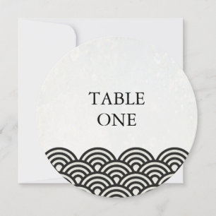 Japanese Seigha Stylised Waves Round Table Number