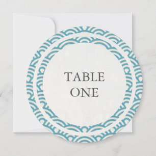 Japanese Seigha Stylised Waves Round Table Number