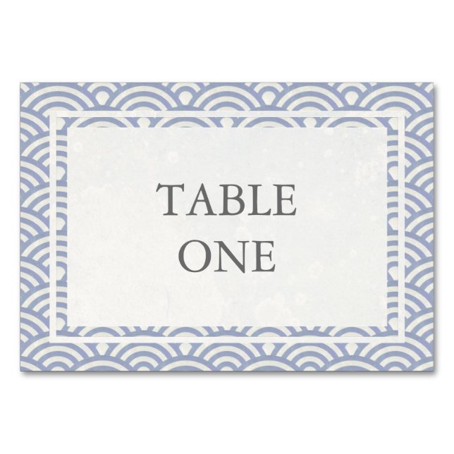 Japanese Seigha Stylised Waves Table Number (Front)